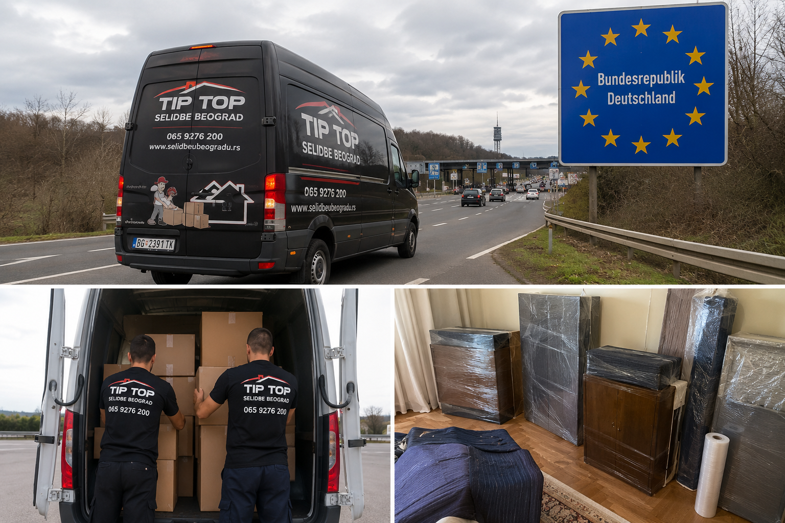 Selidbe Nemačka Srbija Tip Top kombi u Nemačkoj